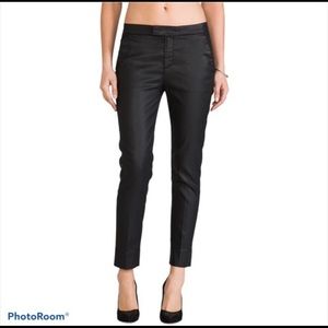 7 For All Mankind Coated Black Chino Slim Ankle Pant 27 NWT